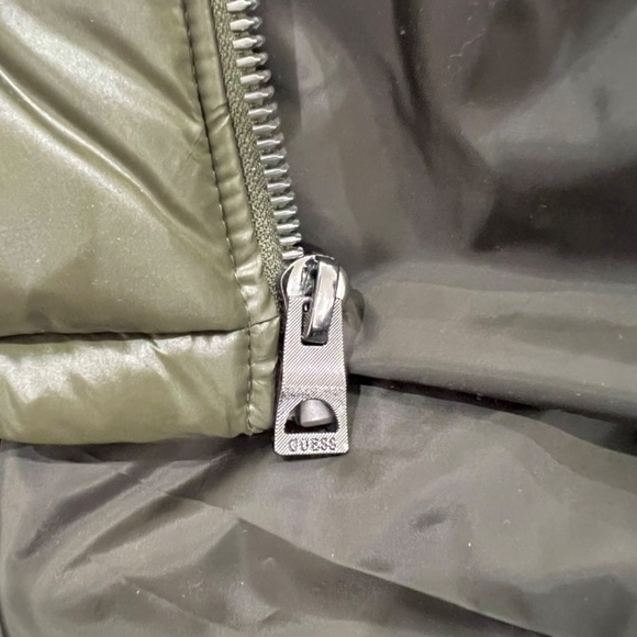Guess Hooded Quilted Puffer Jacket - Military Olive Green - Picture 10 of 16